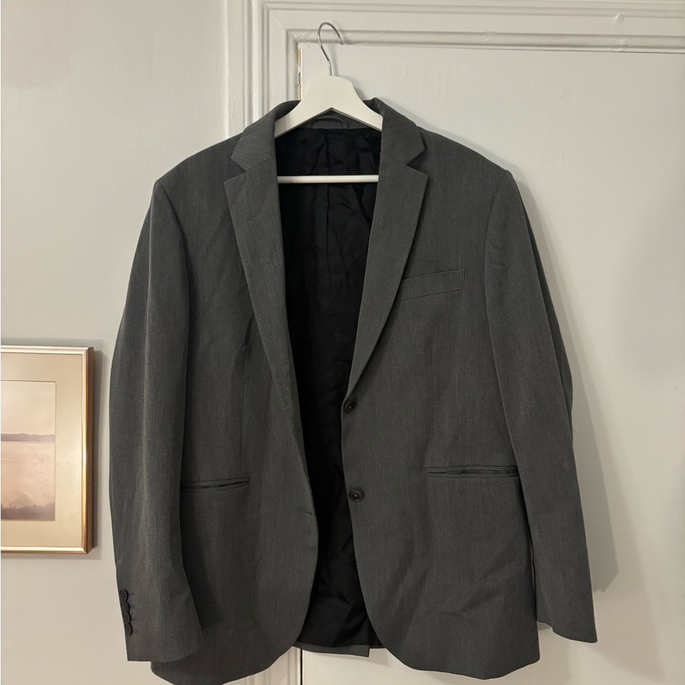 Djerf Charcoal Grey Two-Button Blazer